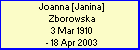 Joanna [Janina] Zborowska